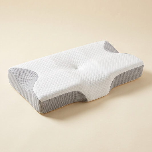 Off Switch memory foam cervical pillow, contoured shape for neck support